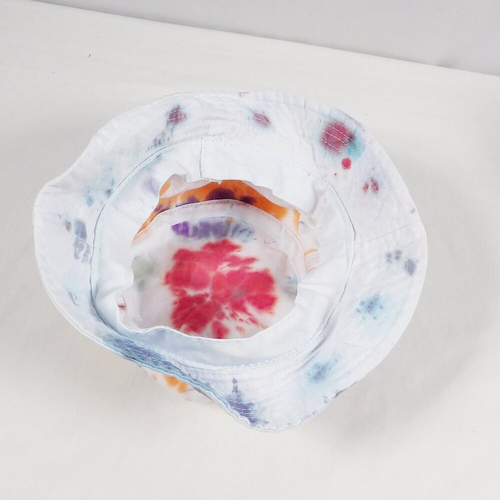 Bundle of 2 Kids Big Girls Bucket Hats Polka Dot & Tie Dye Colorful - Picture 7 of 9